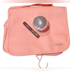 Lancôme Pink Cosmetic Travel Bag with Makeup Items